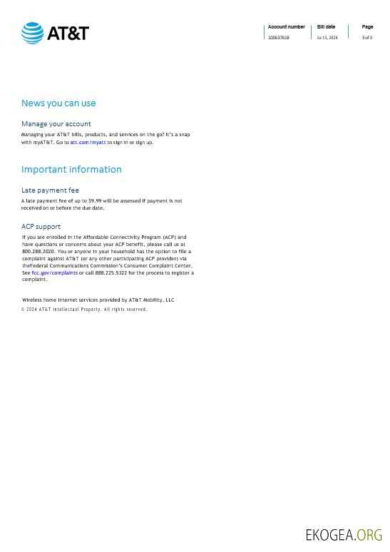Modèle Word et PDF de facture de services publics Internet pour les entreprises de Sainte Lucie, 3 pages